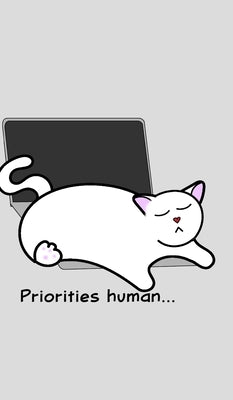 Catlover's Notebook - Blank Lined Pages - Priorities Human by Mantablast