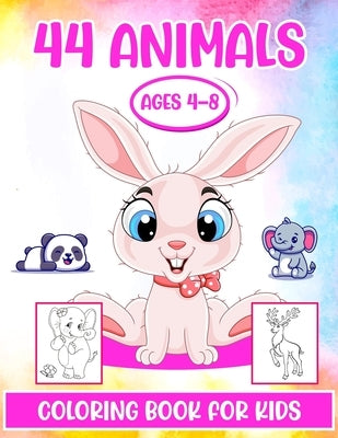 44 Animals Coloring Book For Kids Ages 4-8: 44 Animals Coloring Pages and Fun Facts including Giraffe, Squirrel, Hedgehog and more by Creation, Rk