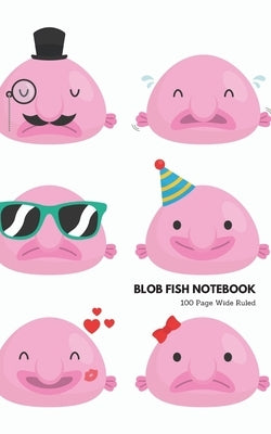 Blob Fish Notebook 100 Page Wide Ruled: Pink Blob Fish Book by Moments, Millionaire